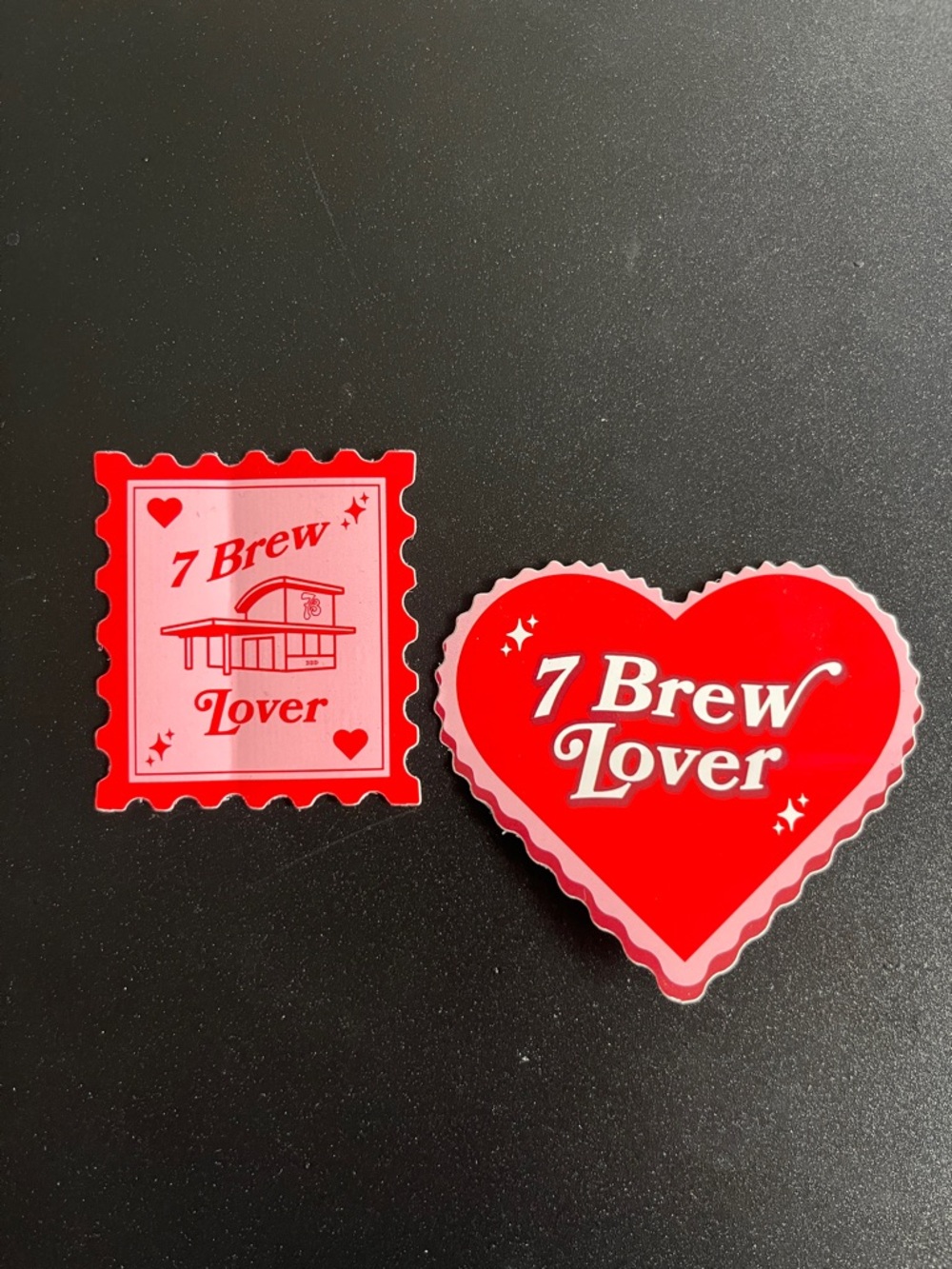 7 Brew Lover Red Heart & Stamp Sticker Set Valentines Day 2026 Limited Edition